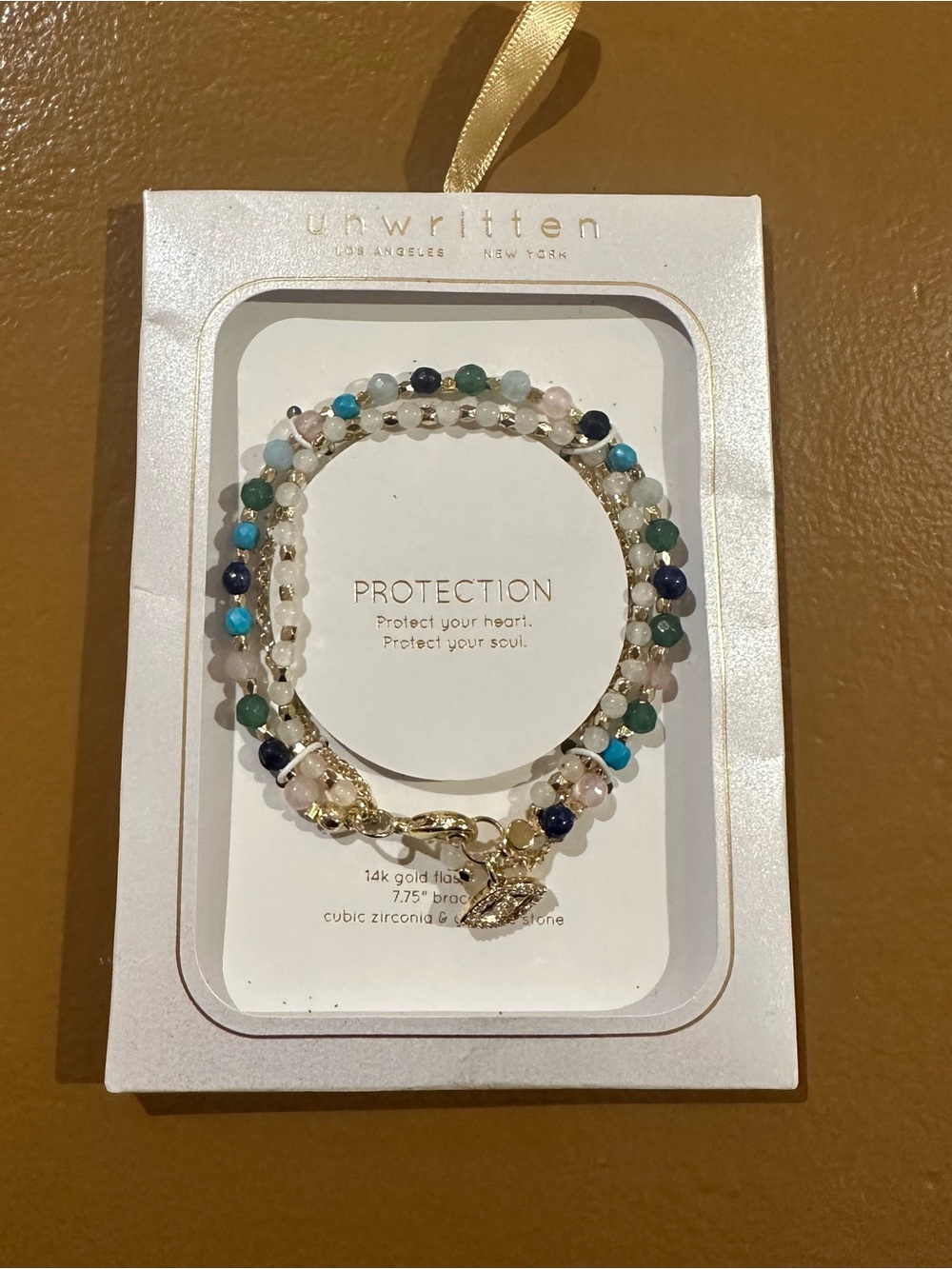 Protection Layered Beaded Bracelet Set w Evil Eye 14k gold plated